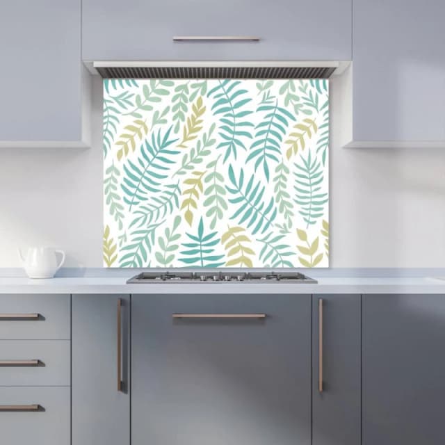 Warren Reed - Designer Multicolor Leafs & Branches Kitchen Splashback in Green Size: 700mm x 750mm Green Unisex 700mm x 750mm