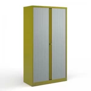 Bisley systems storage high tambour cupboard 1970mm high - green
