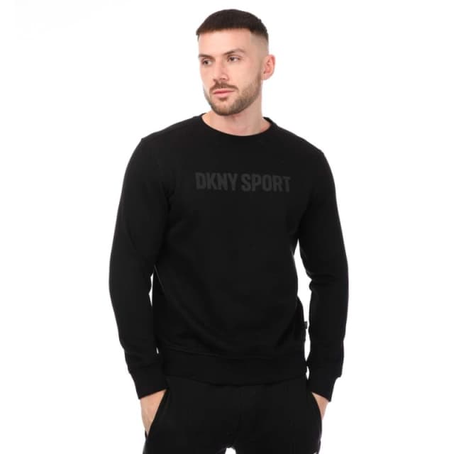 DKNY Printed Large Tonal Logo Crewneck Sweatshirt - Black S