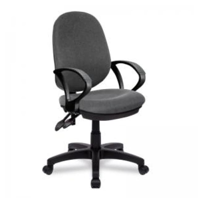 Java Nautilus Designs Java 200 Medium Back Twin Lever Fabric Operator Office Chair With Fixed Arms Grey - BCF/P505/GY/A BCF/P505/GY/A