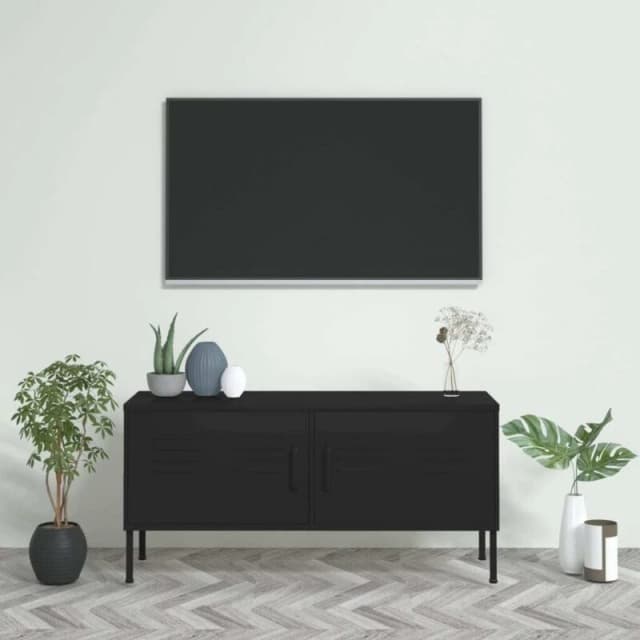 VIDAXL TV Cabinet Black 105x35x50cm Steel Vidaxl 8720286565445