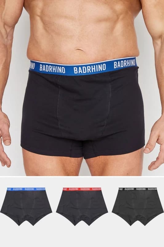 BadRhino BadRhino Men 3 Pack Boxers in Black Size: 5-6X-Large Black 5-6XL Male 5059738700435