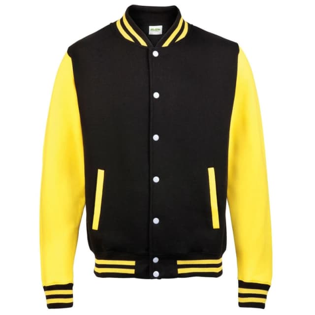 AWDis AWDis Men Varsity Jacket in True Black Size: X-Small True Black XS Male 5063527492302