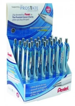 Pentel EnerGel Xm Limited Edition Prostate Cancer UK Display Black (Pa