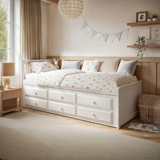 Flair Montana Captains Bed with Drawers in White Size: Single White Unisex Single
