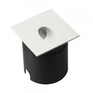 Recessed Wall Lamp Square Angled, 3W LED, 3000K, 210lm, IP65, Sand White, Driver Included