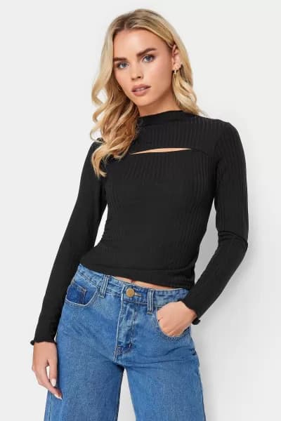Petite Hem Cut Out Top