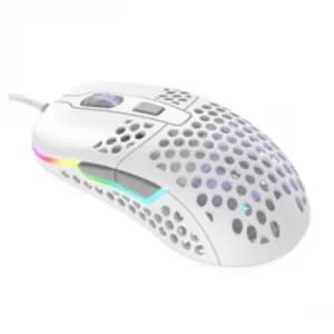 XTRFY M42 Wired Optical Ultra-Light Gaming Mouse, USB, 400-16000 DPI, Omron Switches, Adjustable RGB, Modular Design, White
