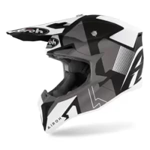 Airoh Wraap Raze Motocross Helmet, black-white, Size 2XL, black-white, Size 2XL