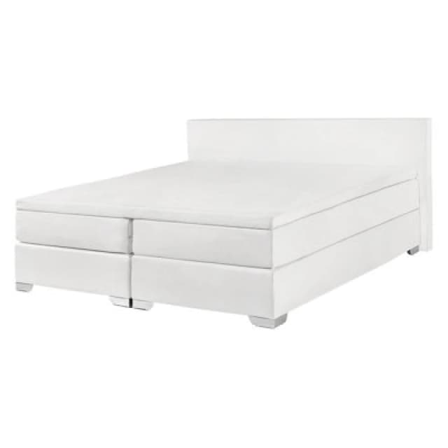 Beliani Divan Bed Faux Leather President 140 X 200 Cm (Eu Double) White