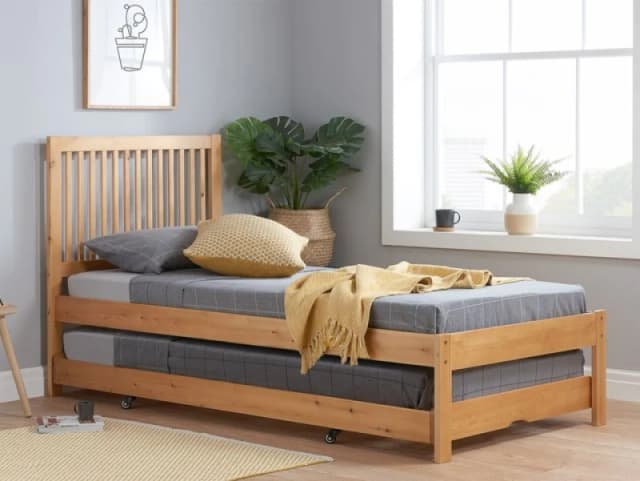 Birlea Buxton 3ft Single Honey Pine Wooden Guest Bed Frame
