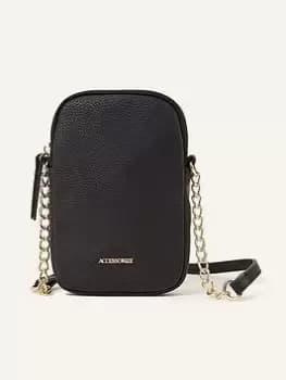 Accessorize Chain Strap Phone Purse, Black, Women