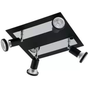 Sarria - 4 Light Spotlight Chrome, Black, GU10 - Eglo