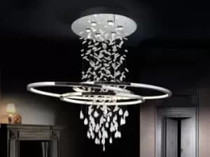 Bruma 6 Light Crystal Drop Ceiling Cluster Pendant Chrome, GU10