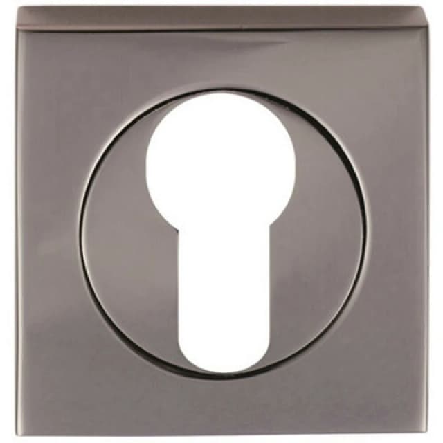 Loops Square Euro Profile Escutcheon 52 x 52mm Concealed Fix Black Nickel Metallics unisex