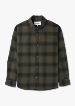 Frame Mens Plaid Flannel Shirt In Khaki Plaid