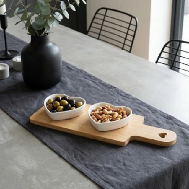 Garden Greatness Duo Wooden Heart Tapas Serving Tray