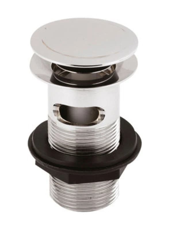 Balterley Round Stainless Steel Push Button Basin Waste Slotted Chrome Silver