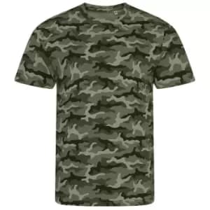 AWDis Mens Camouflage T-Shirt (L) (Green Camo)