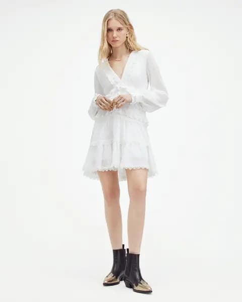 AllSaints Zora Ruffle Mini Dress