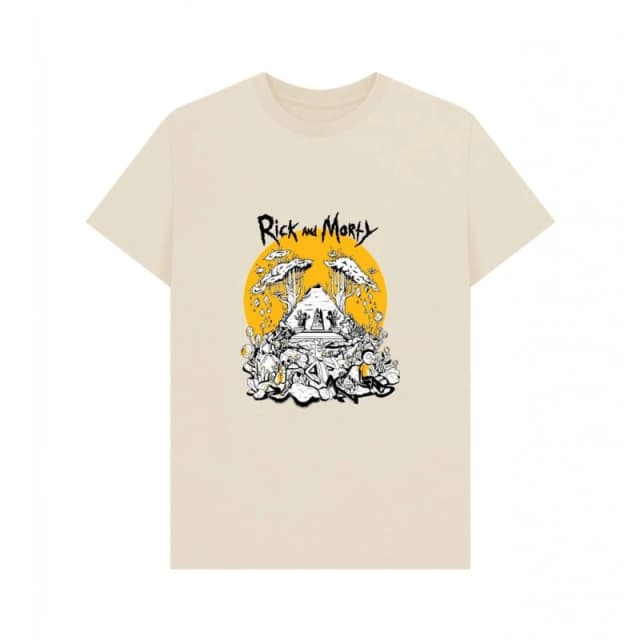 Rick & Morty Mens Rest & Ricklaxation T-Shirt in Ecru Size: Small Ecru Male S