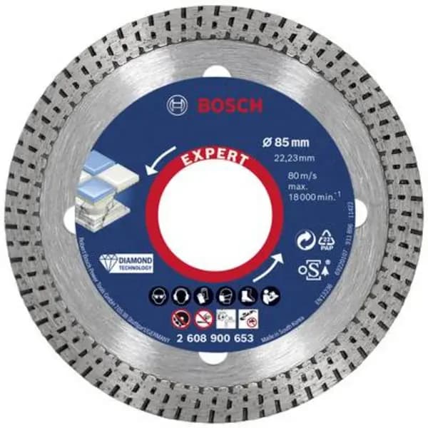Bosch Accessories Bosch Accessories 2608900653 EXPERT HardCeramic Diamond cutting disc Diameter 85mm Bore diameter 22.23mm Stone, Concrete, Brick, T