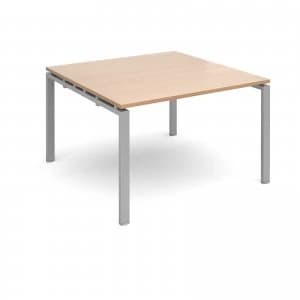 Adapt II square Boardroom Table 1200mm x 1200mm - Silver Frame Beech