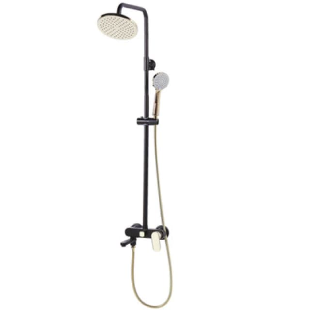 Beliani Mixer Shower Set With Rainshower Gurara Black/ Gold