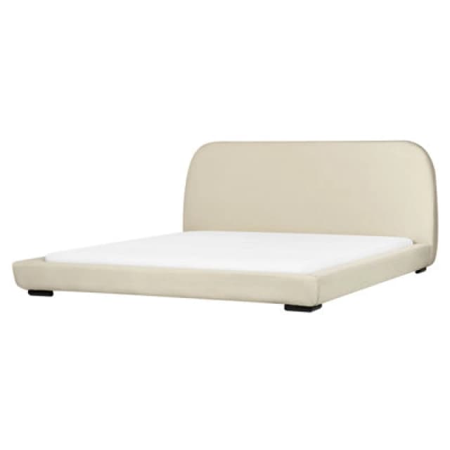 Beliani Waterbed Fabric Roisel 180 X 200 Cm (Eu Super King) Light Beige