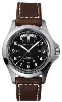 Hamilton Mens Khaki Field King Auto Brown Leather Strap Watch
