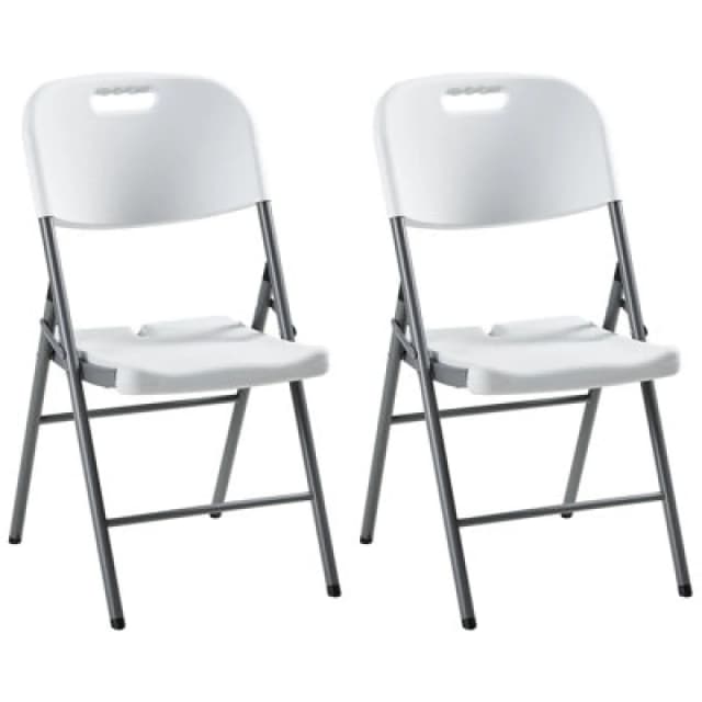Beliani Set Of 2 Garden Chairs Cugnoli Folding White
