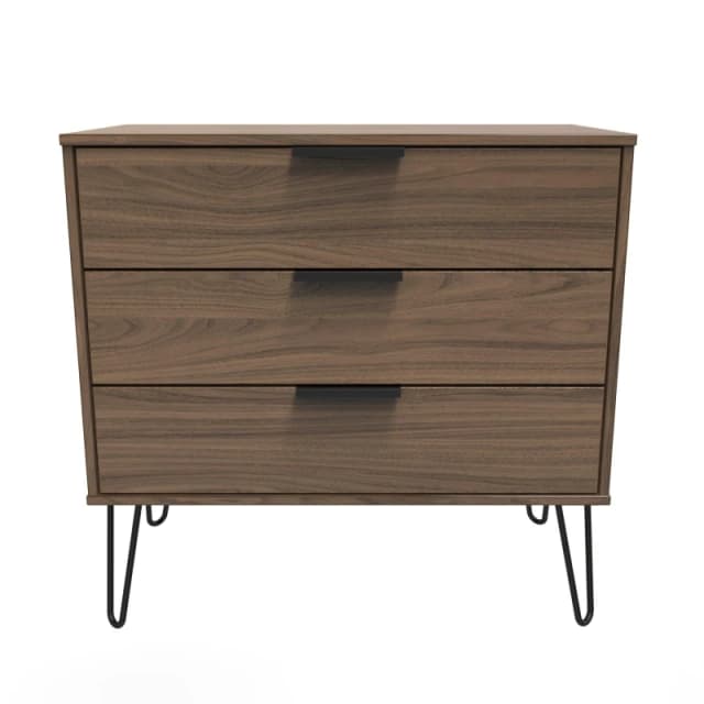 Ready Assembled 2 U Fuji 3 Drawer Chest (Ready Assembled) in Walnut Walnut Unisex