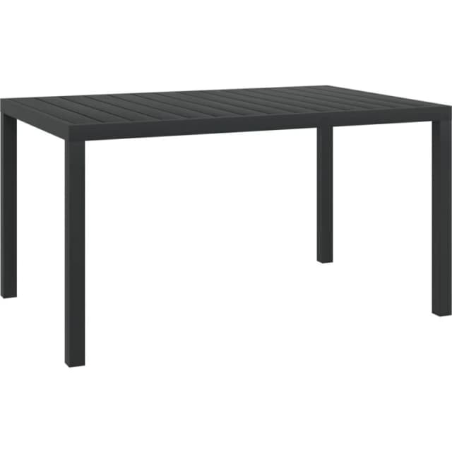 vidaXL Garden Dining Table WPC Aluminium 150x90x74cm Black Outdoor Furniture