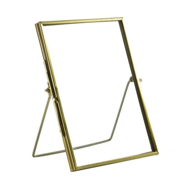 Nicola Spring Standing Metal Photo Frame - 5" X 7" - Gold - Picture Frame Freestanding Frame Display Poster Frame