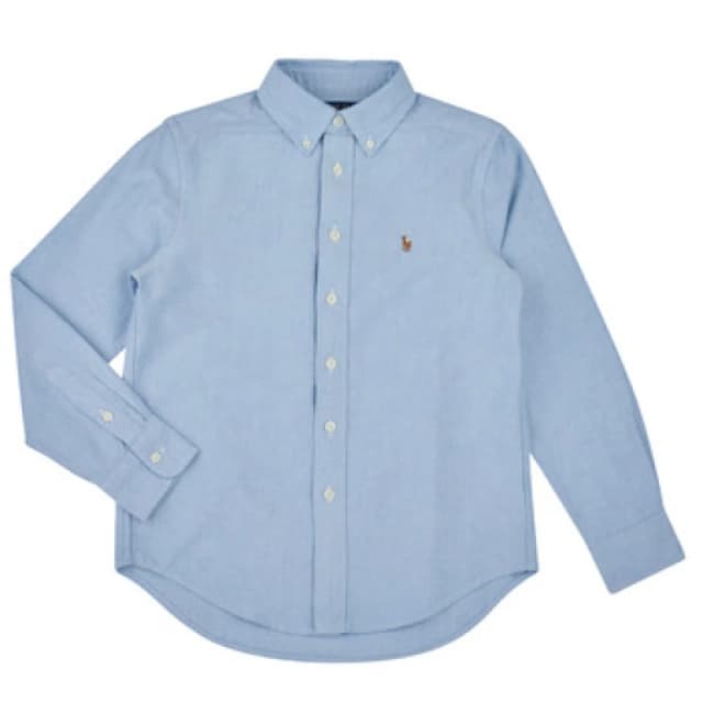 Polo Ralph Lauren CHEMISE OXFORD CHAMBRAY boys's Children's Long sleeved Shirt in Blue