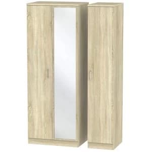 Yelanto Ready Assembled Triple Door Wardrobe - Oak