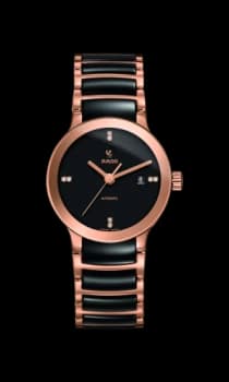 Rado Centrix Automatic Diamonds Womens watch - Water-resistant 3 bar (30 m), Stainless steel / PVD, black