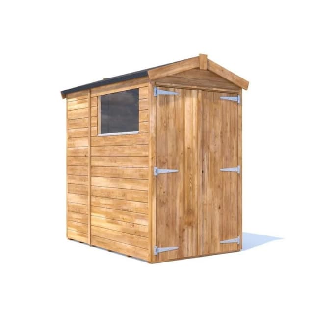 Dunster House Garden Shed 1.2 X 1.8M (4' X 6') 12mm Walls Pressure Treated, Apex Roof With Window, Overlord Modular