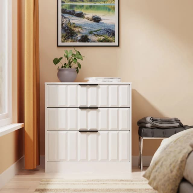Ready Assembled 2 U Seattle 3 Drawer Deep Chest (Ready Assembled) in White Size: Medium White Unisex Medium