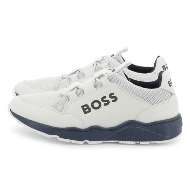 Boss Boss Logo Trainers Juniors - White White 4