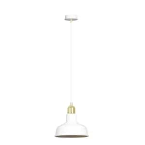 Ibor White Dome Pendant Ceiling Light 1x E27