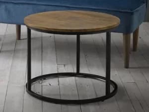 LPD Java Distressed Oak Round Coffee Table Flat Packed