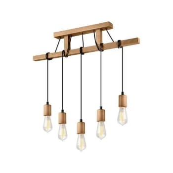 Leon Industrial Bar Pendant Ceiling Light Olive , 5x E27