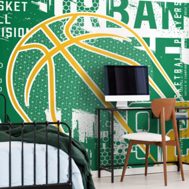 Origin Murals Modern Basketball Green Paste The Wall Mural 350Cm Wide X 280M High