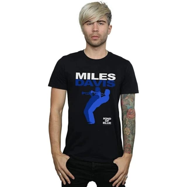 Miles Davis Mens Kind Of Blue T-Shirt in Black Size: Small Black Male S