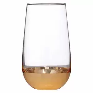 Premier Housewares Set of 4 High Ball Glasses - Clear Glass/Gold