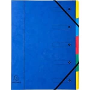 Exacompta Multipart File Harmonika A4, 5 Sections, Assorted, Pack of 8