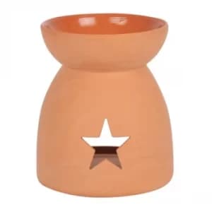 Star Cutout Terracotta Effect Oil Burner