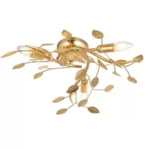 Modena Decorative Flush Ceiling Lamp, Gold Leaf