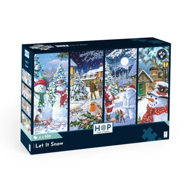 The House Of Puzzles Let It Snow - 4 x 500 Piece Jigsaw Puzzles Multicolor Unisex 500 Piece
